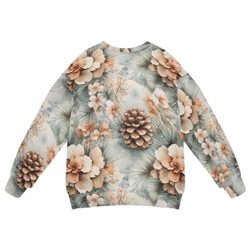 JUNZAN Spring Flowers Maine White Pine Cone Kids Boys Hoodie Sweatshirt Long Sleeve Kids Hoodies Boys Sports 4T2