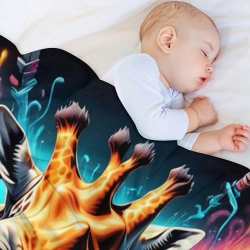 Manta de sofá con diseño de jirafa cálida para ver películas 5