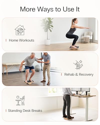 Image of StrongTek Wooden Balance Board with 2 Difficulty Options, Basic Rocker and Advanced 360 Wobble Board, Non-Slip Balance Trainer for Core Stability, Ankle Rehab, Physical Therapy and Fitness