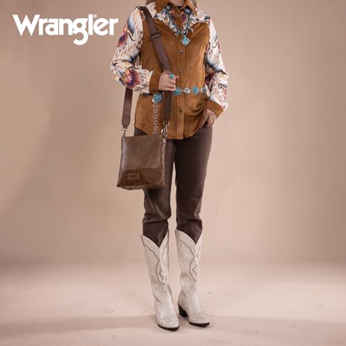 Image of Wrangler Crossbody Purses for Women Two Tone Crossbody Bags Women Purses and Handbags