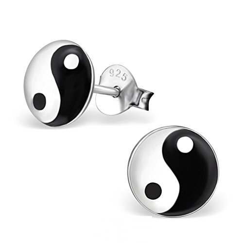 Mon-bijou  h19778  Pendientes yin y yang en plata 925/1000