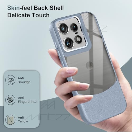 Image of MINTZZ Moto Edge 50 Pro Back Cover, Leather Design, Protective Cover with Camera Lens Protection, Premium Grip & Slim Fit Durable, Edge 50 Pro Case (Gray, Moto Edge 50 Pro)