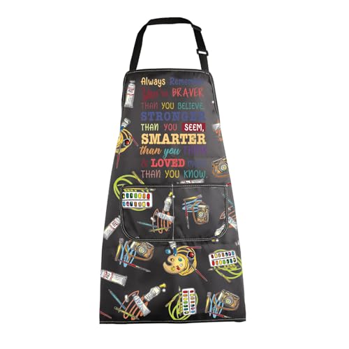 BNQL Painting Artist Apron With Pockets - Painter Gifts for Art Lover Teacher (Art BR Apron)