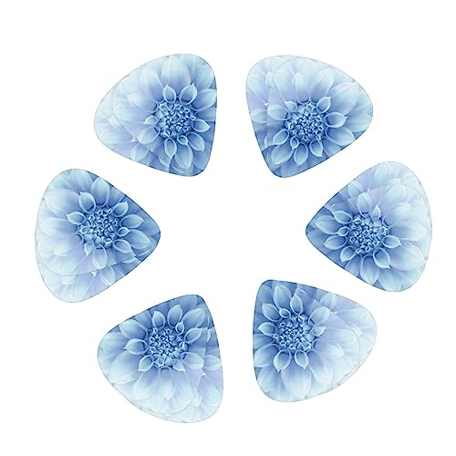 Lot de 12 médiators en forme de fleur de dahlia bleue pour guitare électrique et basse - Les Beatles, Paul McCartney, John Lennon, RIngo Starr, George Harrison Lot de 12 médiators en forme de fleur de dahlia bleue pour guitare électrique et basse – Image 3