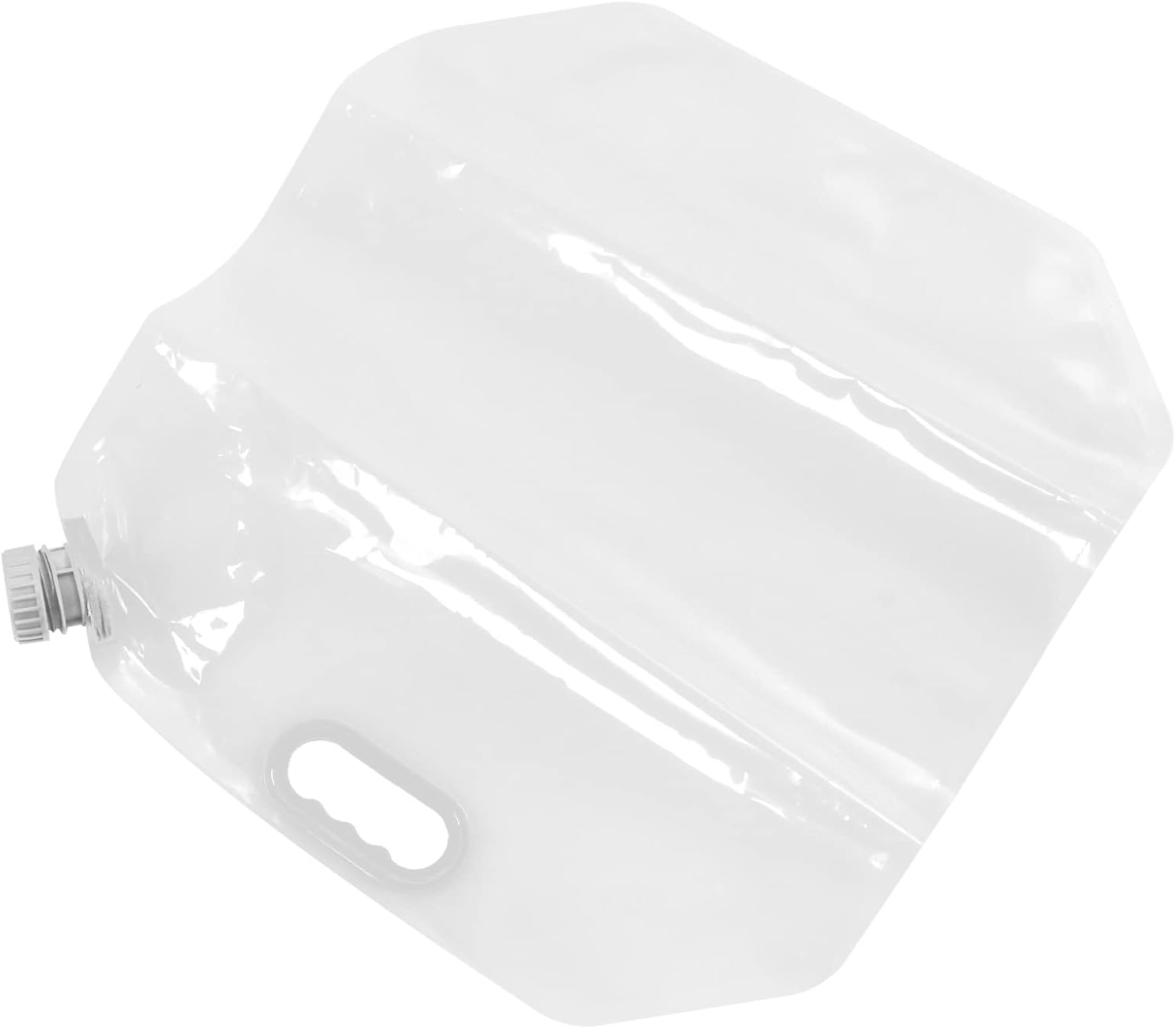 Collapsible Water Container Bag, 15L Portable Foldable Reusable Water Storage Jug with Handle, Transparent PVC Leakproof Water Bag for Outdoor Camping Emergency Hiking Travel