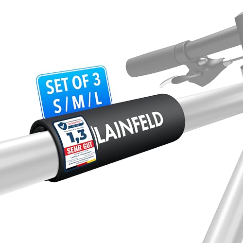 Universal E-Bike Schutzhülle Standard für Akku, Passend für Rohrumfang von 30 cm bis 41 cm, eBike Akkuschutz Zubehör, Abdeckung im Unterrohr Batterie, Akku Schutz aus Neopren, Fahrrad Schutzhülle 5 LAINFELD Fahrrad Rahmenschutz | 3er Set | Transportschutz passend für Thule Fahrradträger | Carbon Rahmen Schutz | Fahrrad Zubehör Befestigung