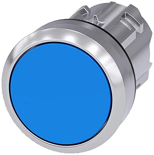 Bouton-poussoir bleu Siemens 3SU10500AA500AA0 métal 22 mm étanche IP69K