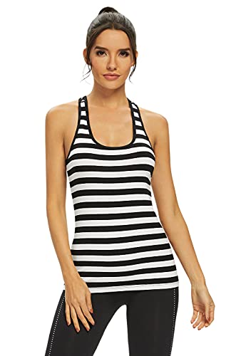 Image of Femdouce Workout Tank Tops for Women Basic Racerback Tank Top Soft Athletic Sleeveless Yoga Shirts -4Pack