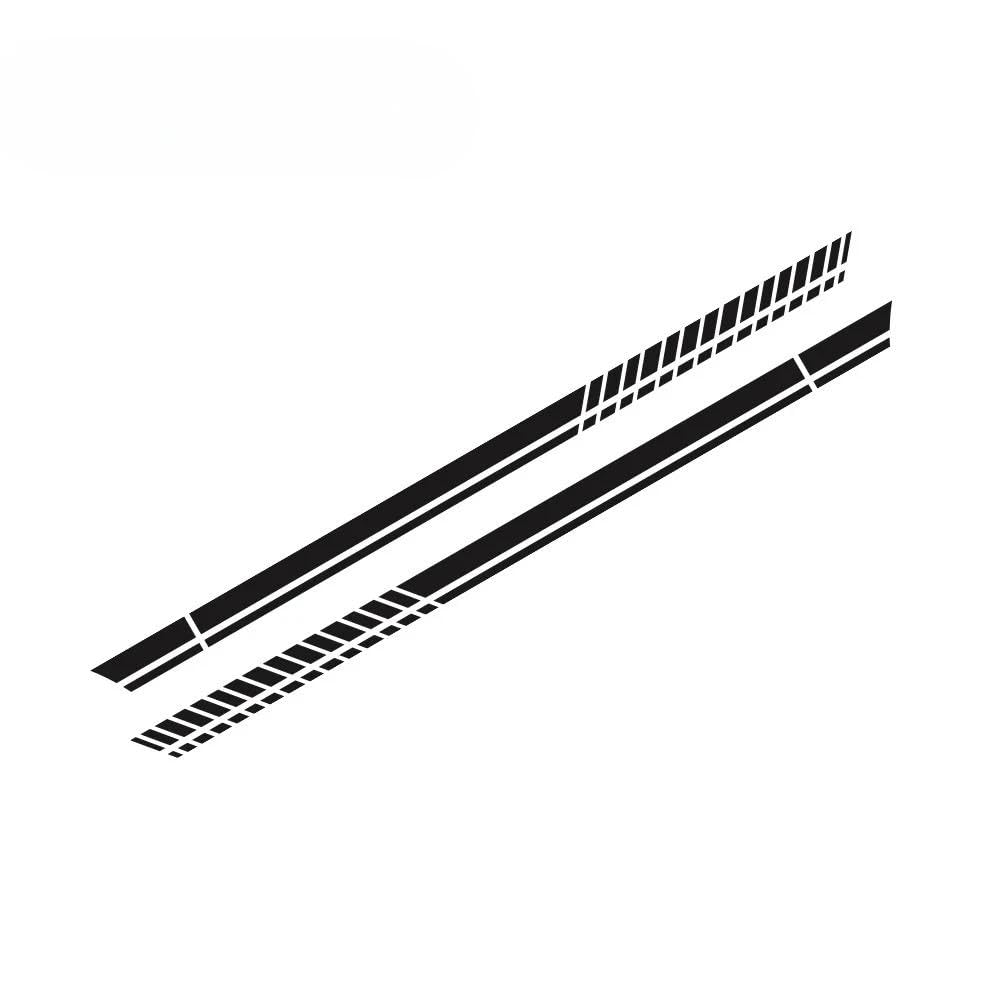 for Golf MK8 MK7 MK5 MK6 MK4 2PCS Car Door Stripe Stickers Vinyl Racing Style Decal(Black)