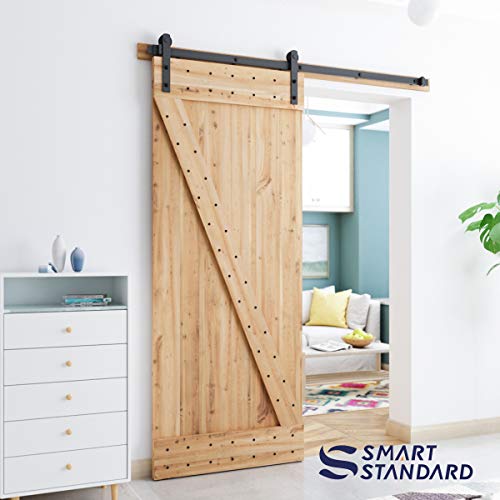 SMARTSTANDARD 6ft Barn Door Hardware kit, Barn Door Track, Sliding Door Hardware kit, Smoothly and Quietly -Heavy Duty Sturdy -Easy to Install, Fit 36" Wide Door Panel (I Shape Hanger) by SMARTSTANDARD - Image 2