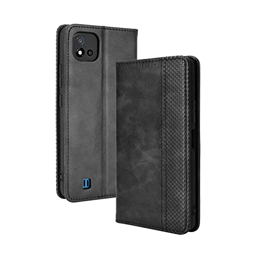GOKEN Funda para Realme C11 2021 / Realme C20A / Realme C20 Funda, Leather Folio Carcasa con Billetera, Magnética Premium PU/TPU Cuero FILP Case Cover con Soporte/Tapa Tarjetas (Negro) Cover