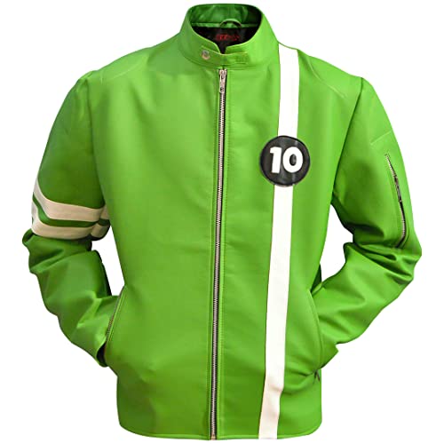 Men's Lambskin Green Alien10 Faux or PU Leather Jacket, Sizes XXS-3XL