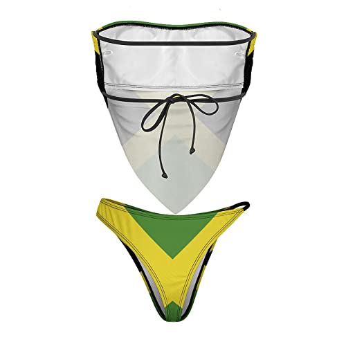 TAIZIYEAH Jamaican Flag Swimsuit Women Two Piece Swimwear Bathing Suit Bikini Swimsuit Swimsuit Set Soft M3