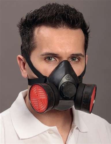 Polimask 100/2 - Semimáscara con conexión de filtro doble DIN EN140 para usuarios de gafas 4000370789