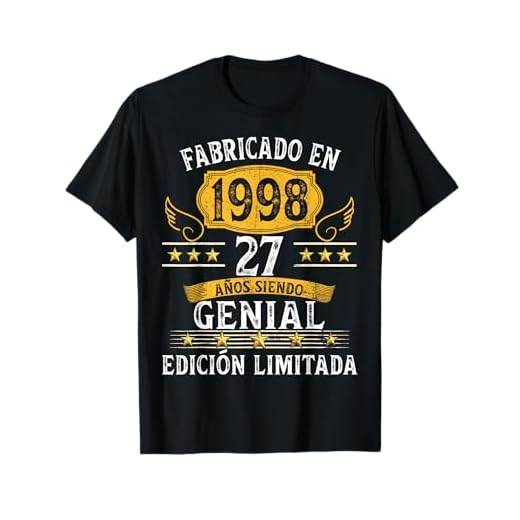 27 Años Cumpleaños Hombres Mujeres Fabricado En 1998 Camiseta