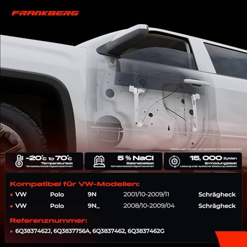 Frankberg Fensterheber Vorne Links Kompatibel mit Polo 9N Schrägheck 2 3-Türer 2001-2009 6Q3837461