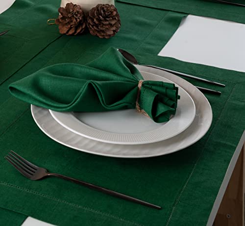 D'Moksha Homes Linen Forest Green Table Runner 183 CM Long - Image 3