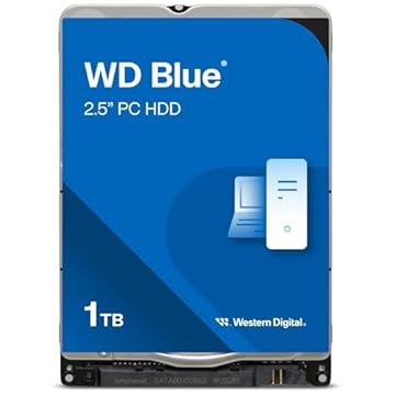 Western Digital Disco rígido móvel WD Blue de 1 TB - 5400 RPM, SATA 6 Gb/s, cache de 128 MB, 2,5 polegadas - WD10SPZX