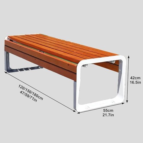 Weatherproof Metal Patio Bench, Outdoor Garden Seating, Backless Chair for Sunroom, Backyard, Front Porch & Park, Durable Cast Aluminum & Zinc Alloy (59x21.7x6.5in)