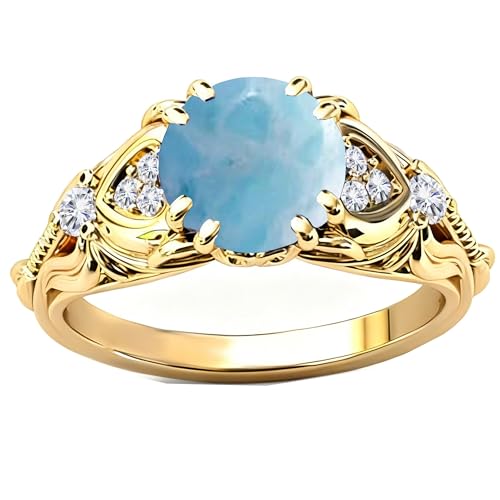 Image of Gemstone Vintage Rings for Women s925 Sterling Silver Round Cut 1.0 Carat Gemstone with Moissanite Promise Engagement Anniversary Ring for Her