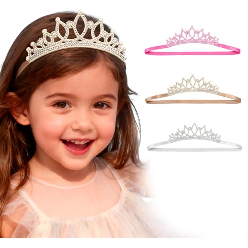 DANMY Baby Birthday Crown Little Boys Girls Party hairband Princess Gold Tiara Photo Props Decorations Birthday