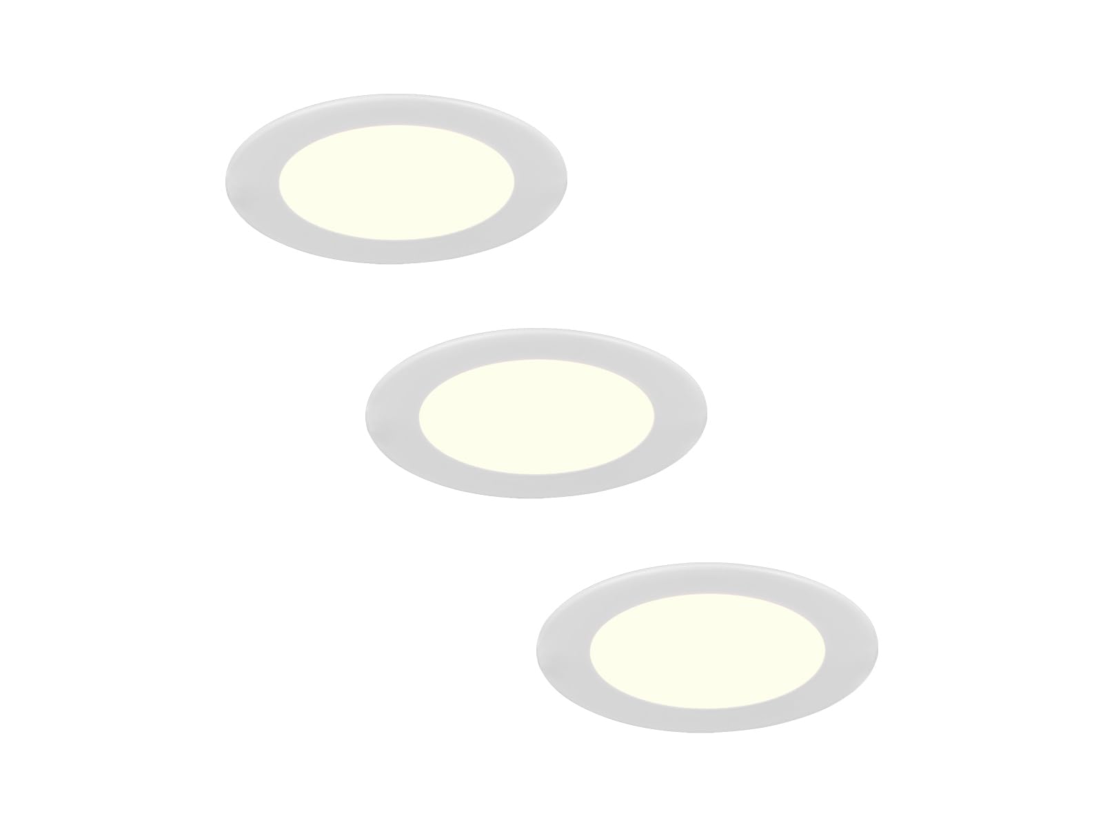 meineWunschleuchte Zestaw 3 reflektorów LED do zabudowy 230 V bez transformatora w kolorze białym, Ø 12 cm