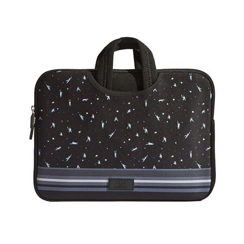 Image of Chumbak TEAL 15-Inch Laptop Sleeve, Milky Way Black, Soft and Breathable Cover with Foldable Handles, Lightweight and Durable for Office, College, and Daily Travel