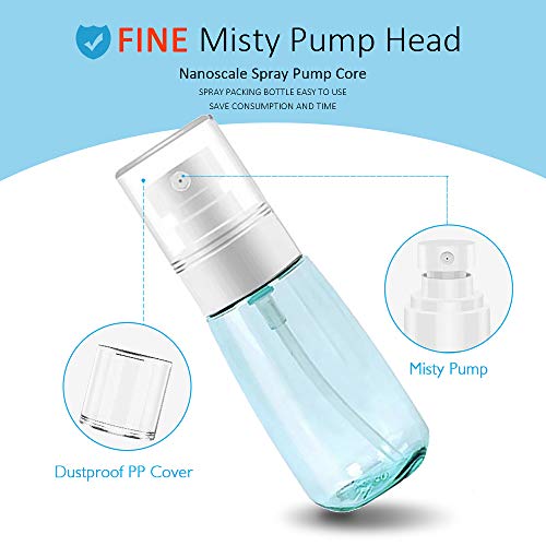 AMORIX 6PCS Spray Bottles Small 100ml 3.4 oz Empty Mini Travel Size Spray Bottle Fine Mist Hairspray Bottle for Essential Oils Refillable Travel Containers for Cosmetic, Perfume + Drawstring Bag3