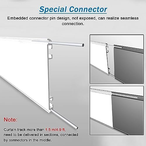Ultra-Thin Double Curtain Track Ceiling Mount - Adjustable 4ft to 20ft Aluminum Room Divider Rod for Home, Office & Kindergarten - Easy Cuttable & Stylish White Finish