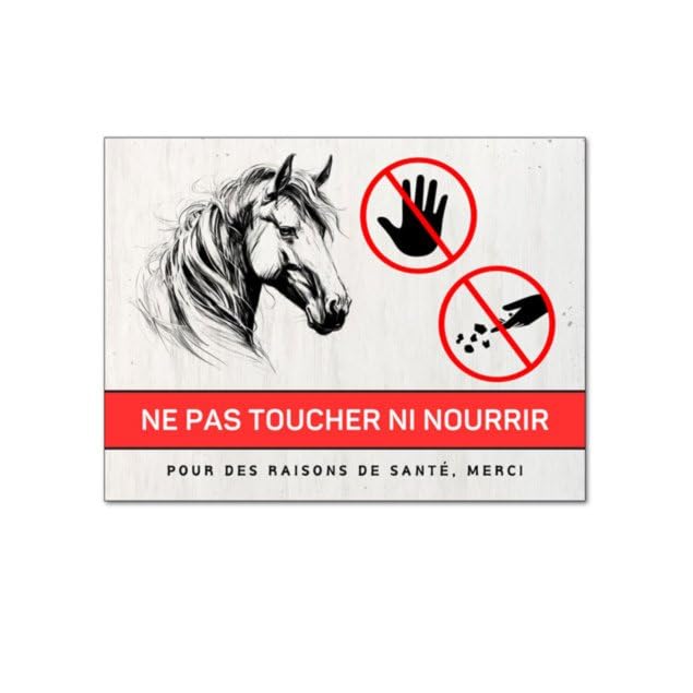 Plaque de box pour cheval souffrant d'allergie ou raison de santé