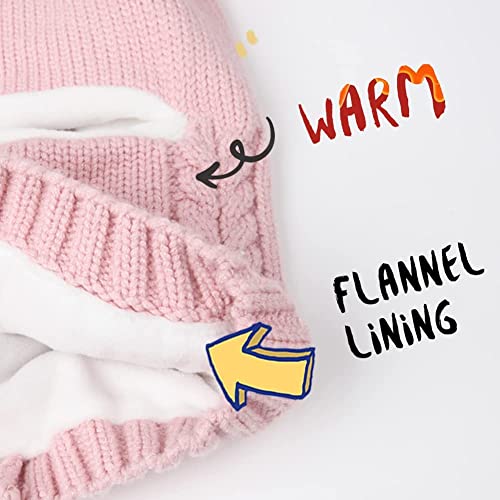 Toddler Kids Winter Hat Scarf Set Baby Girl Boy Fleece Lined Beanie Snow Hat Hood 1-4T #TOP3