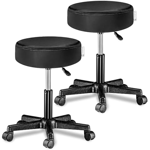 CASARIA Black Height Adjustable Rolling Stools Cover