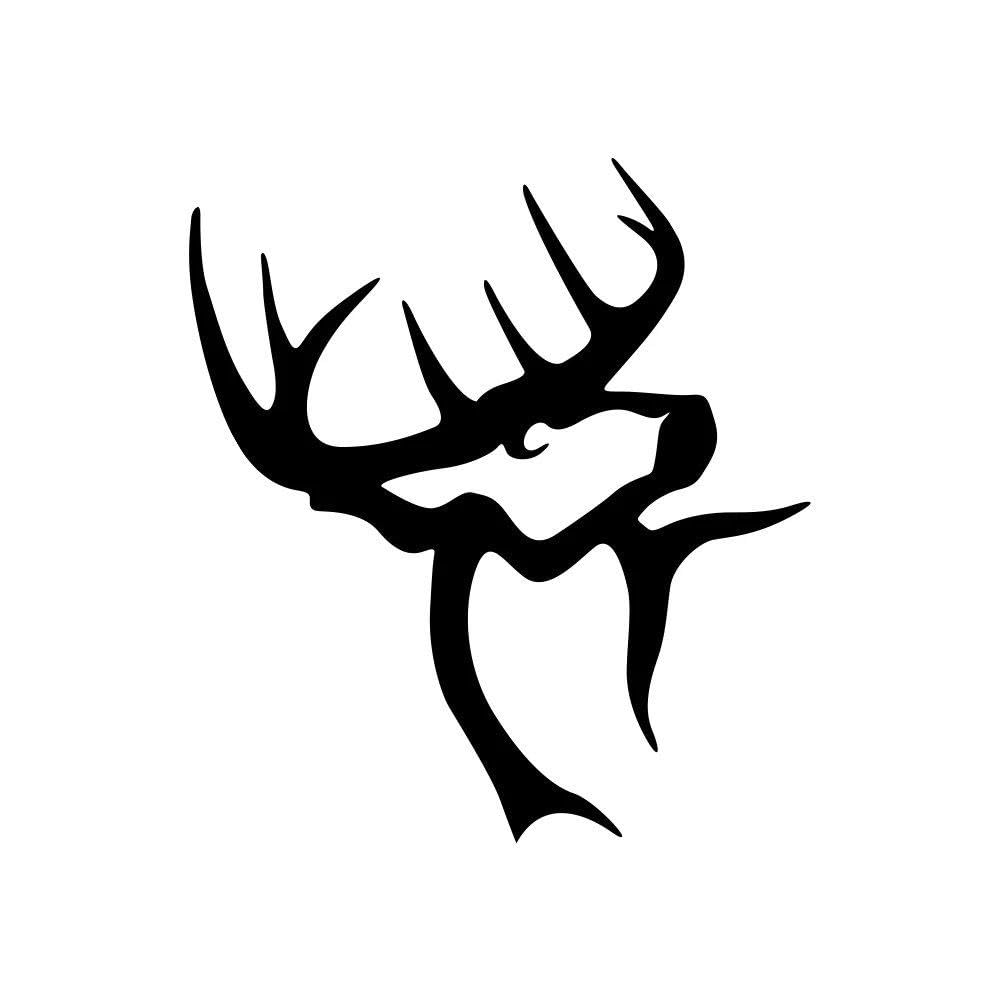 Dabhuoc Matt Black Reindeer Pattern Car Sticker Self-Adhesive Vinyl Decal For Car Truck Suv Off Road Auto Body(Matt Black)
