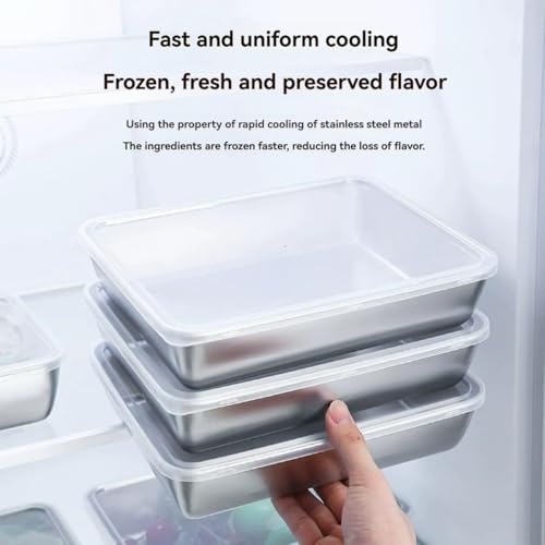 Image of 2000ML Stainless Steel Food Storage Container with Transparent Lid | Stackable Steel Box for Fridge Storage, Meal Prep & Serving | Freezer Safe for Office, Gym, BBQ & Kitchen (6)