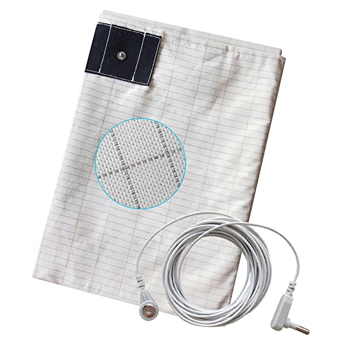 Grounding Sheet Half Size to Connecting to Earth, Grounding Conductive Sheet with Pure Silver Threads for Better Sleep, EMF Protection