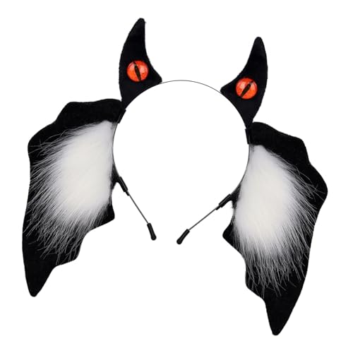 DEKKRYNFV Diademas Ajustables Con Orejas De Murciélago Difusas Diseño Liviano Antideslizante Para Fiestas Temáticas Cosplay Uso Diario Accesorios Para Disfraces Bricolaje Halloween