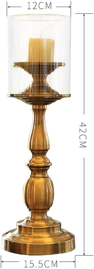 European Retro Candle Table Set up Metal Glass Cover Nordic Romantic Candlelight Dinner Props Home