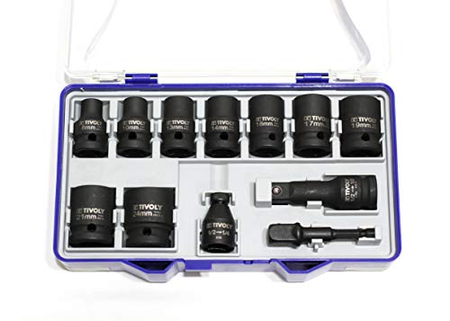 Coffret 12 pièces Douilles à choc 1/2' & Accessoires