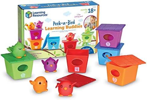 Learning Resources Peek-a-Bird Learning Buddies – 15 Pieces, Age 18 Months+ Toddler Learning Activities, Preschool Toys, Educational Toy for Color Teaching