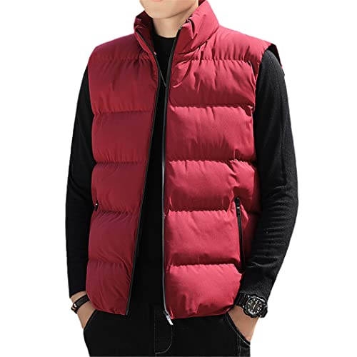 Gilet sans manches homme rouge pour randonnée et sorties automnales en taille L