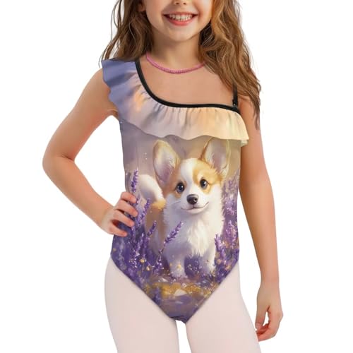 Image of Girls One Piece Swimsuits Size 3-14 Trendy Ruffle Bathing Suit Casual Hawaiian Summer Beach Swimwear