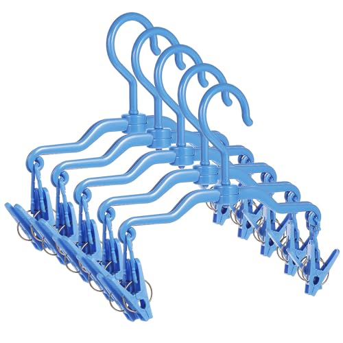 Luxshiny Clothing Drying Hangers 5pcs Jeans Hangers Folding Clips Socks for Drying Closet Organizers