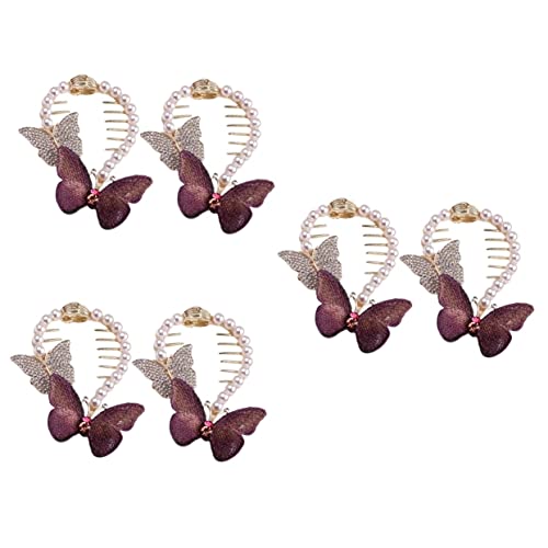 minkissy 6piezas Horquillas Para Moño y Piedras Brillantes Sujetador De Coleta Perlas Accesorios De Pelo Elegantes Para Mujeres y Niñas