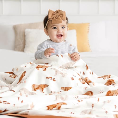 Image of GRSSDER Muslin Cotton Quilt Blanket - Silky Soft and Breathable Baby Blanket Quilt, Oversized Muslin Blankets for Newborns, Toddlers & Kids, 6 Layers Reversible Design for All Seasons, 40 inch x 50 inch