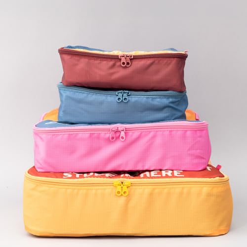 ban.do Getaway Polyester and Mesh Packing Cube Set, Includes 4 Soft Luggage Organizers in Various Sizes (Really Important Stuff)4