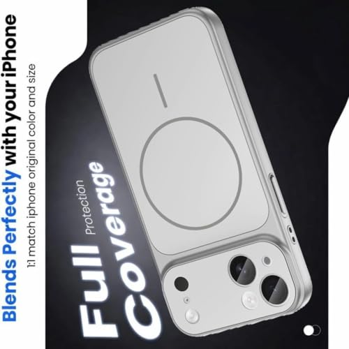 Image of for iPhone 14 Plus |Convert to 17 pro /17 Pro Max Style Premium Back Glass Converter Cover Magnetic Case for iPhone 14 Plus |Convert to 17 pro /17 Pro Max (Silver)