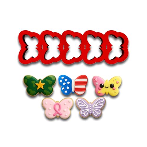 Mighty Gadget Mini Butterfly Cookie Cutter Strip - 5 Butterflies (1" Each), Perfect for Baking & Fondant