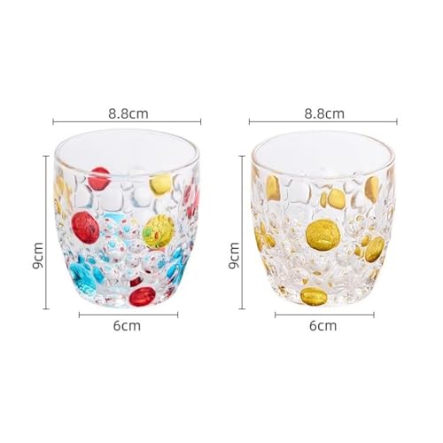 Vasos de beber de 10,5 oz de cristal hecho a mano multicolor para cocina 3
