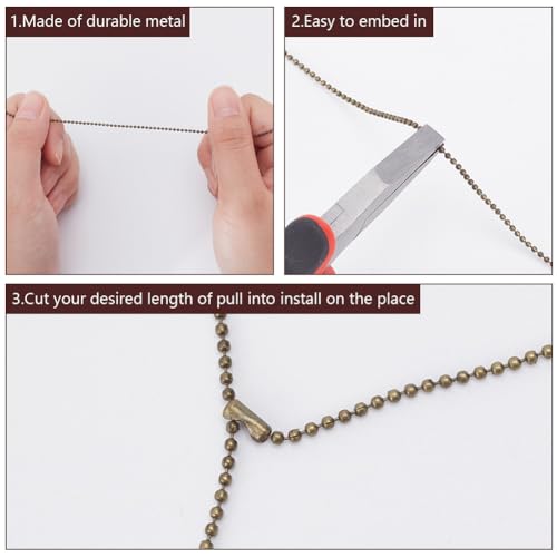 Image of 7pcs Ceiling Fan Pull Chain 7 Styles Moon Sun Decorative Totem 14 Inches Fan Pull Chain Pendant Extension Lighting Fan Beaded Ball Fan Pull Chain Extender Ornament with Connector