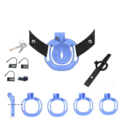Hdynasty Mini Jaula de Resina Plana Positiva y Negativa Wearable Dispositivo de Fitness y Culturismo para Hombres con 1 Banda Elástica de Asistencia + 4 Anillos de Arco Fijo (Azul, XX-1)